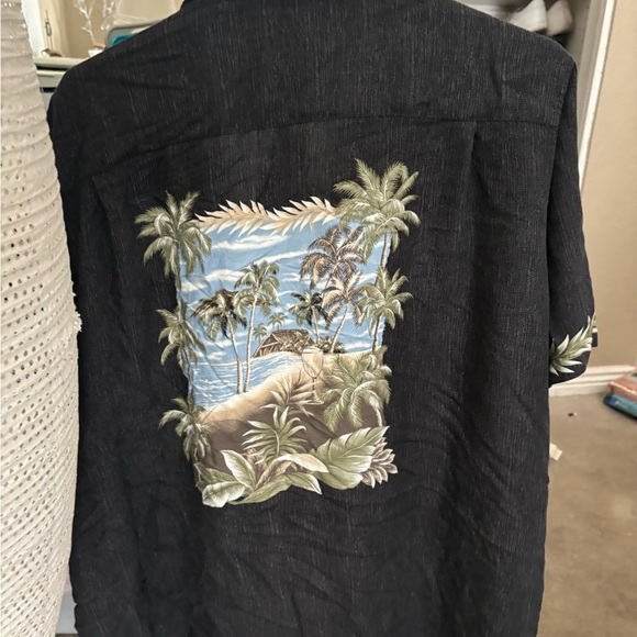 croft and barrow 2xlt Tops Button Down Shirt Men’s Gray With Beach Graphic Print - Picture 4 of 10